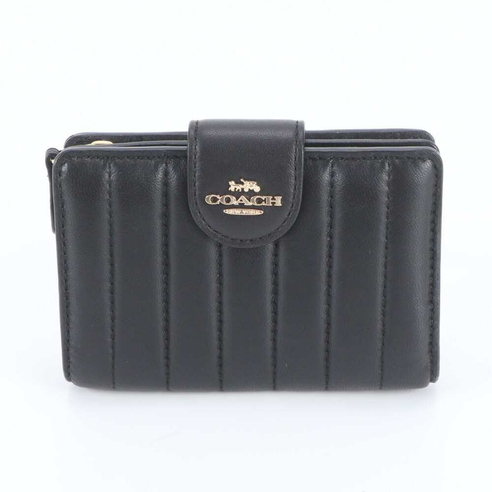 Coach Quilted Medium Corner Zip Wallet, Leather Bi-fold Compact, Women's